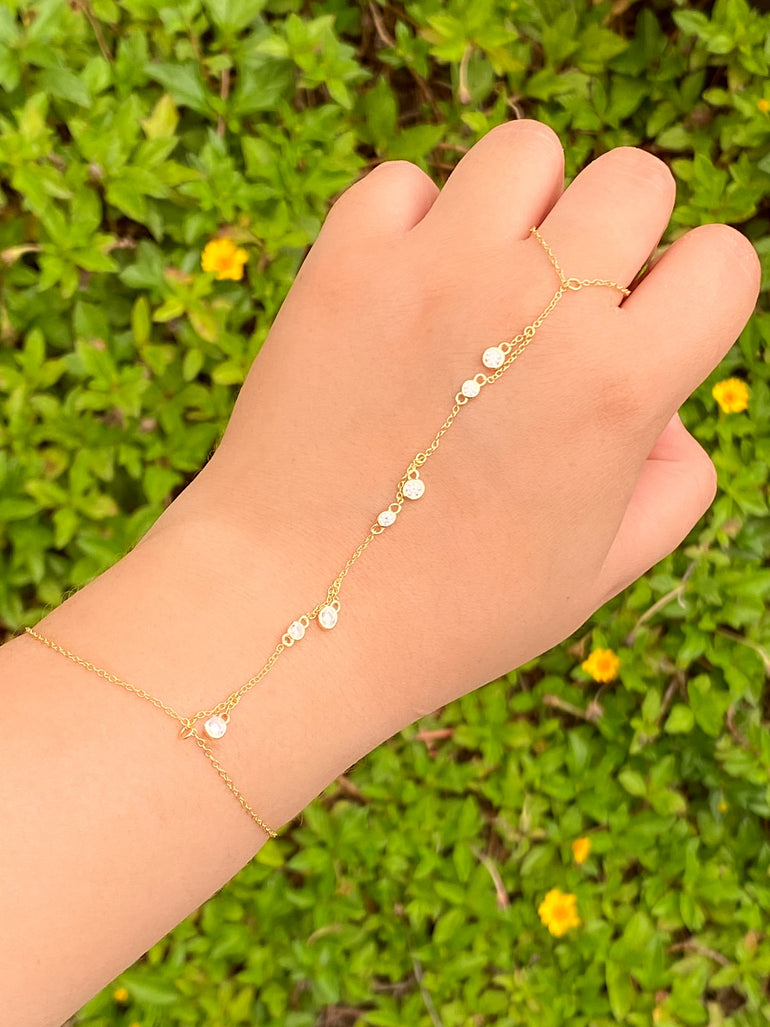 Pulsera Zirconias Colgantes Con Anillo