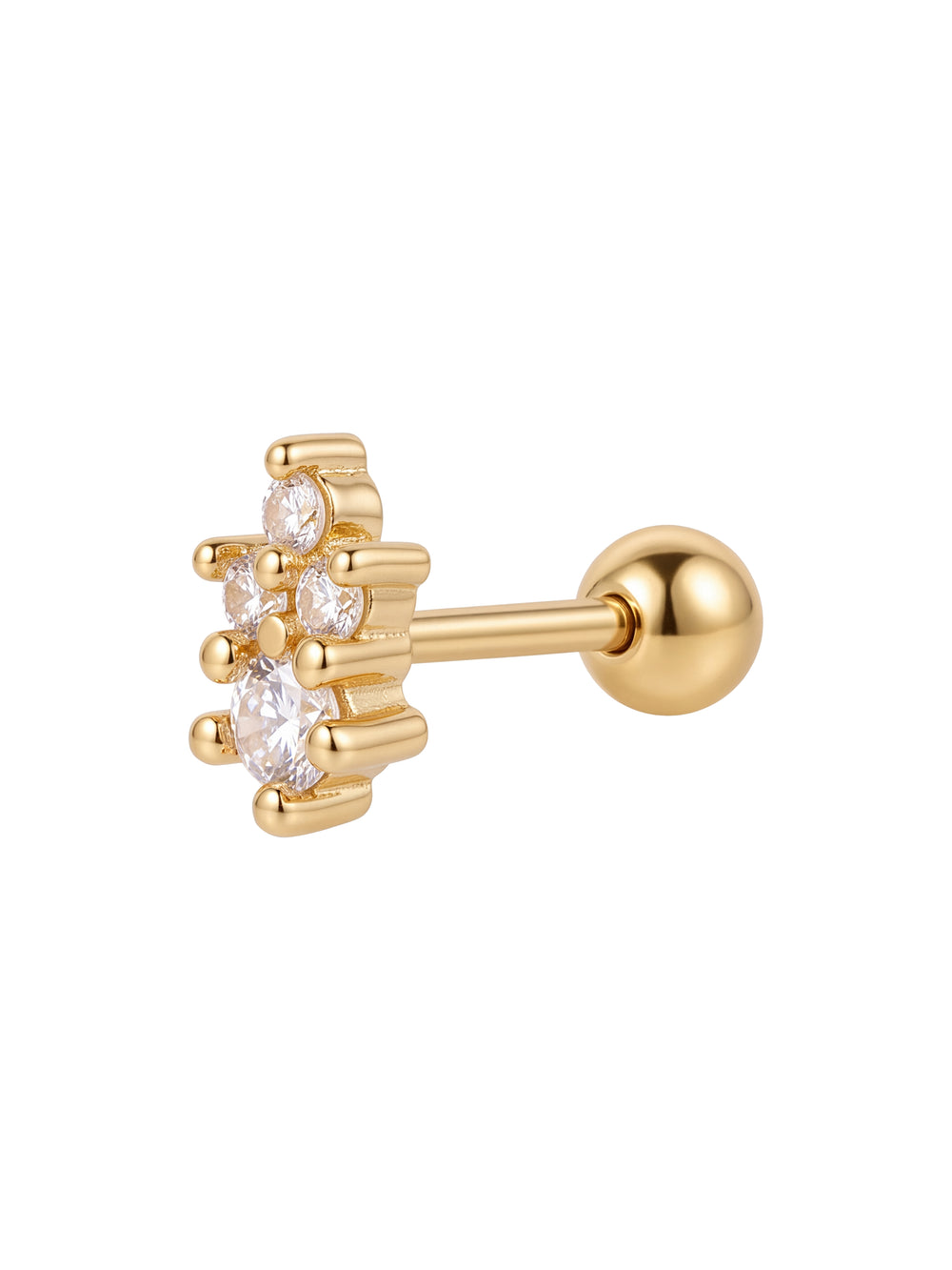 Arete Con Tres Minis Zirconias Acero Inoxidable