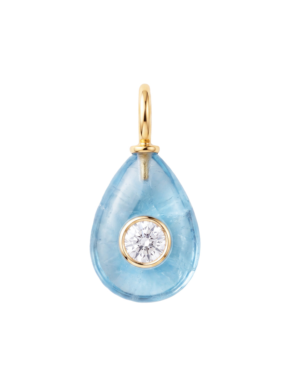 Dije Ovalado Piedra Topacio Azul