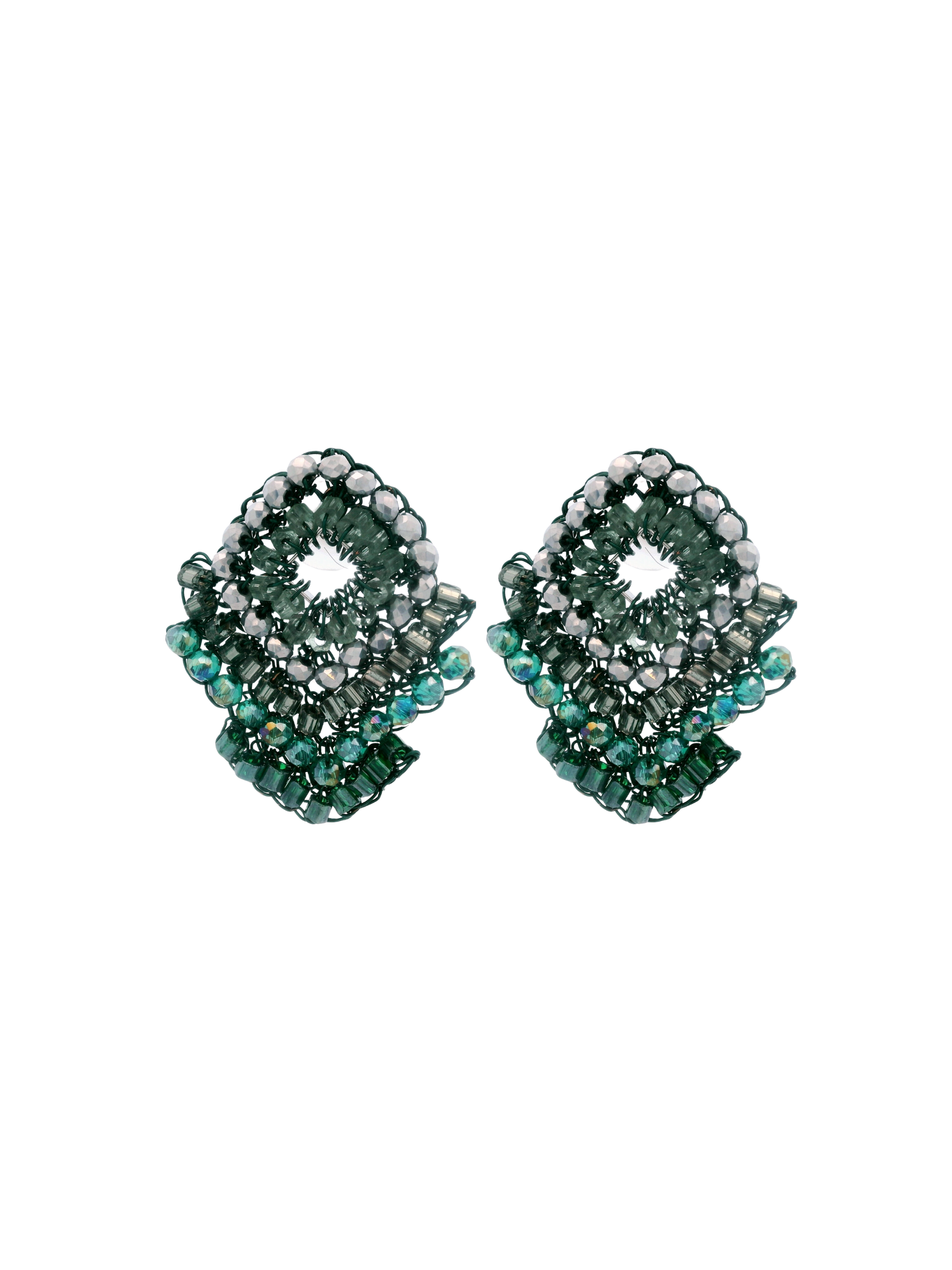 Par Arete Triple Rombo Verde