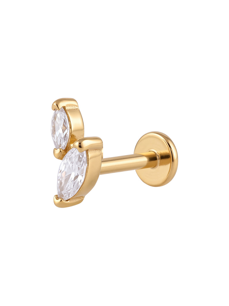 Arete Dos Zirconias Marquesa Primera Perforacion Titanio