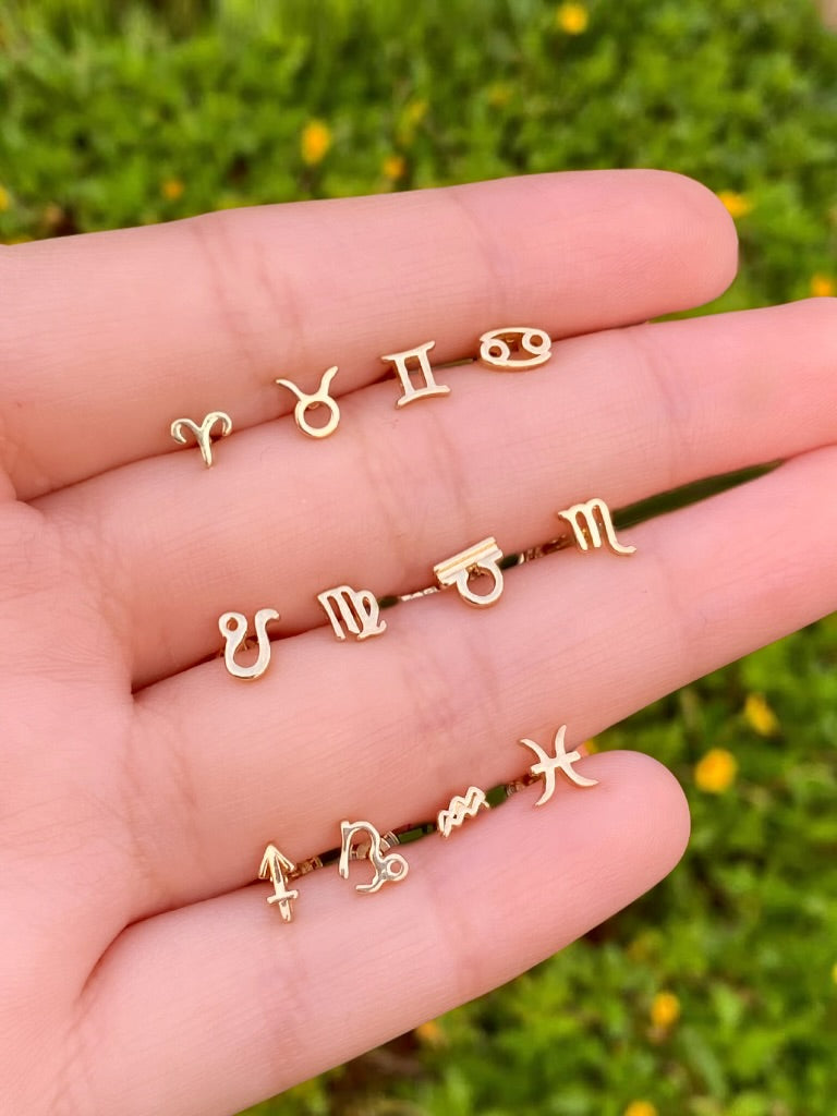 Piercings Primera Perforación Signo Zodiacal Oro 14k