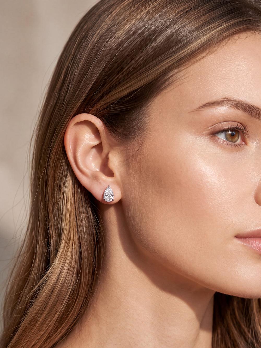 Par Arete Moissanita Corte Pera 2 CT