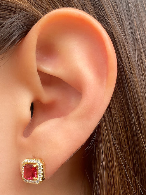 Par Arete Cuadrado Con Zirconias