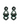 Par Arete Triple Rombo Abierto Verde