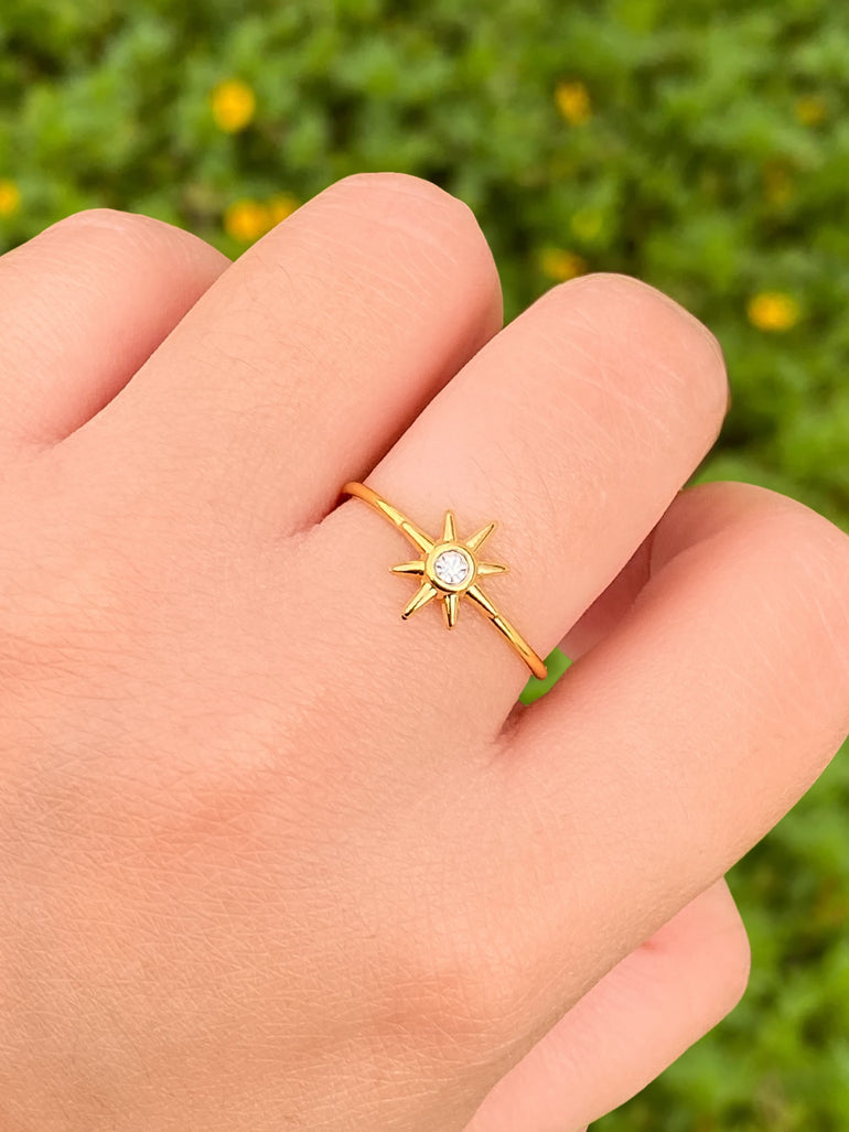 Anillo Ajustable Sol Con Zirconia