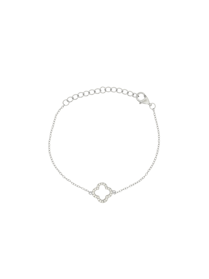 Pulsera Contorno Trebol Zirconias