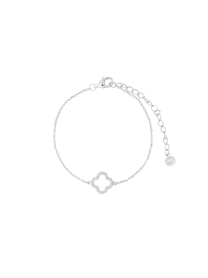 Pulsera Contorno Trebol Zirconias