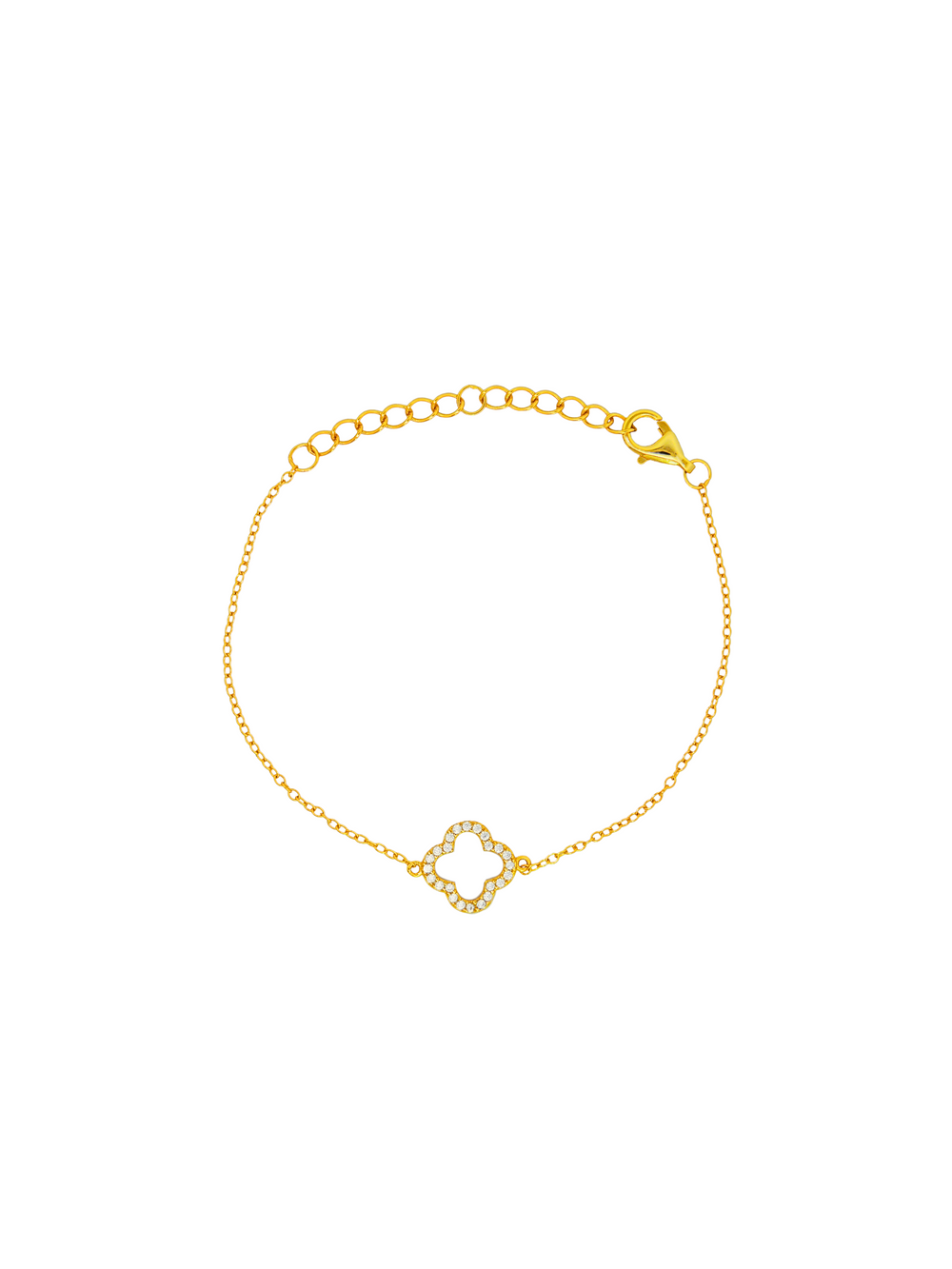 Pulsera Contorno Trebol Zirconias
