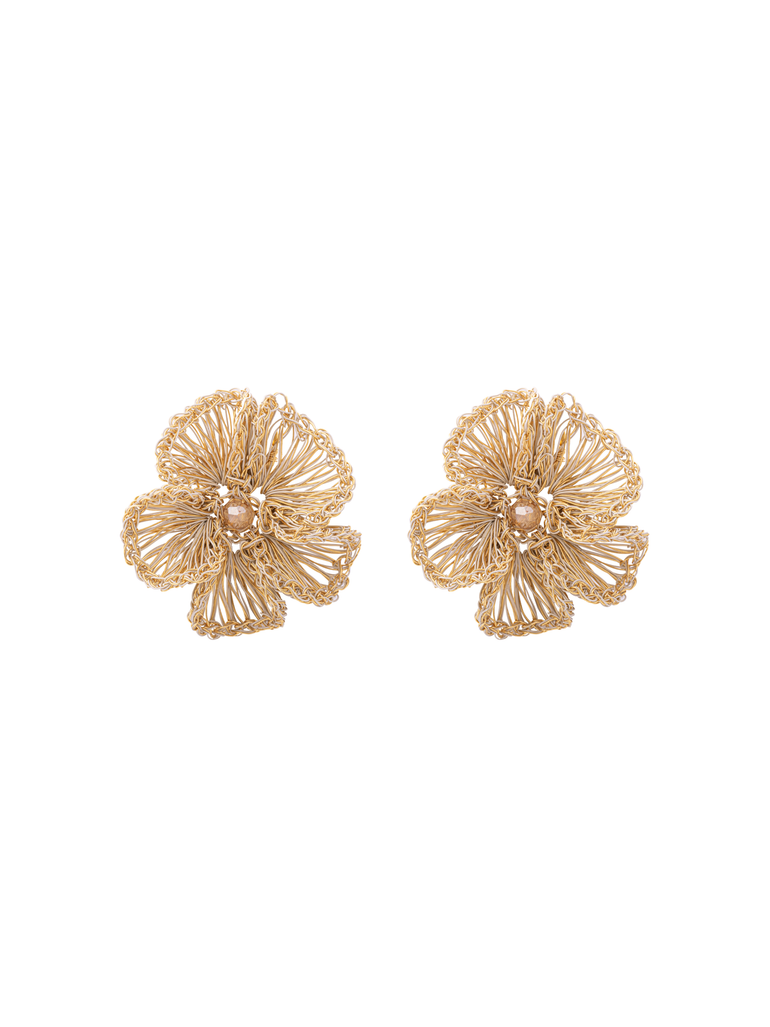 Par Arete Flor Tejida