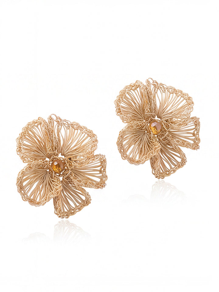 Par Arete Flor Tejida