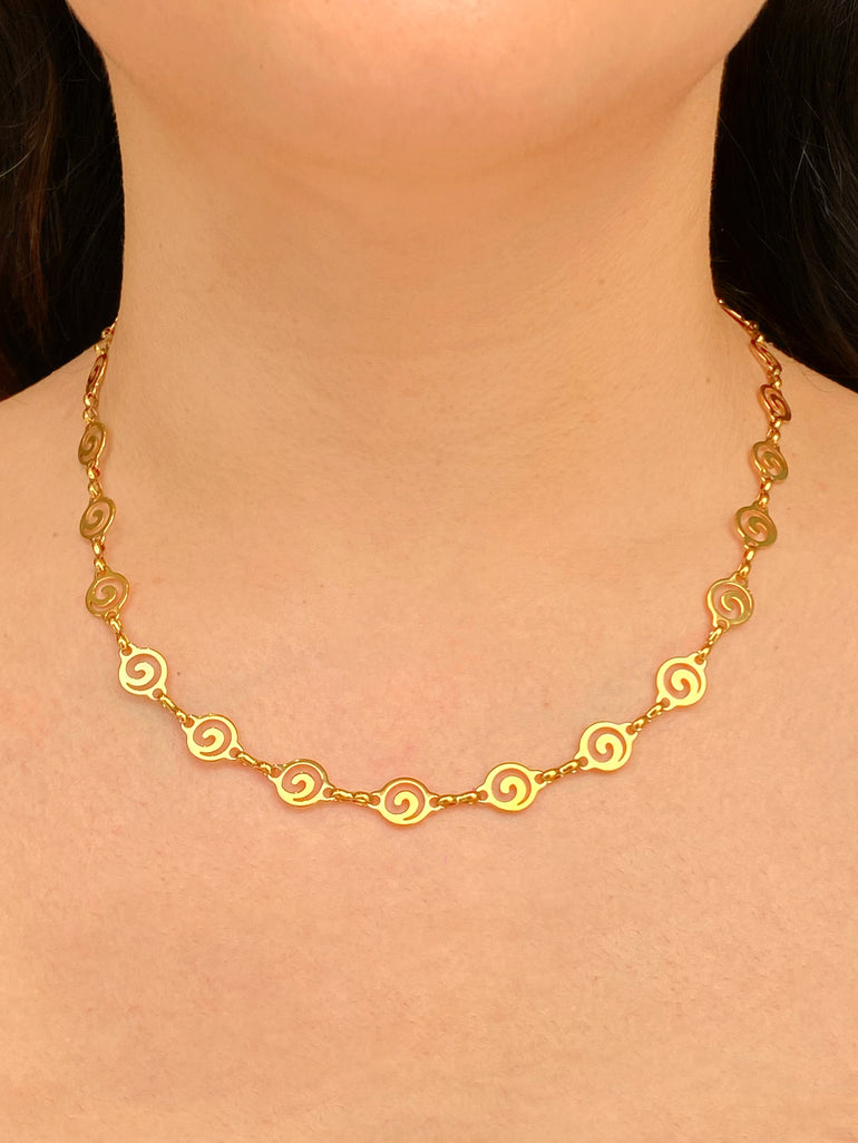 Collar Eslabones De Espiral Liso