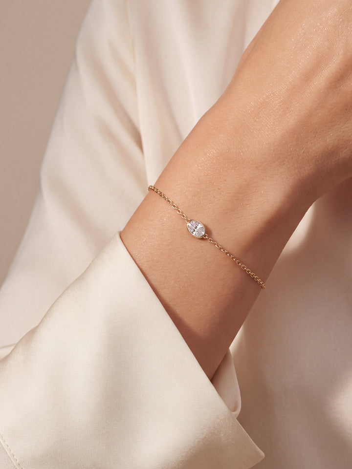 Pulsera Diamante Lab-Grown Solitario Corte Oval 0.7 Ct