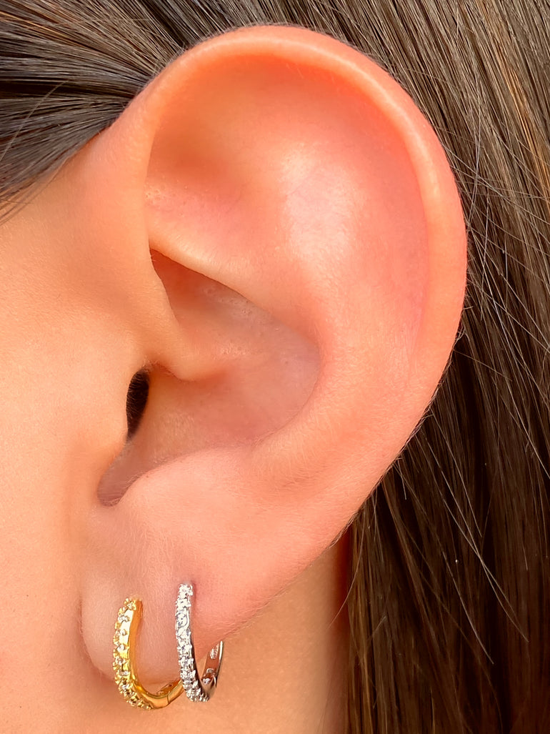 Arracada Con Zirconias 11 mm