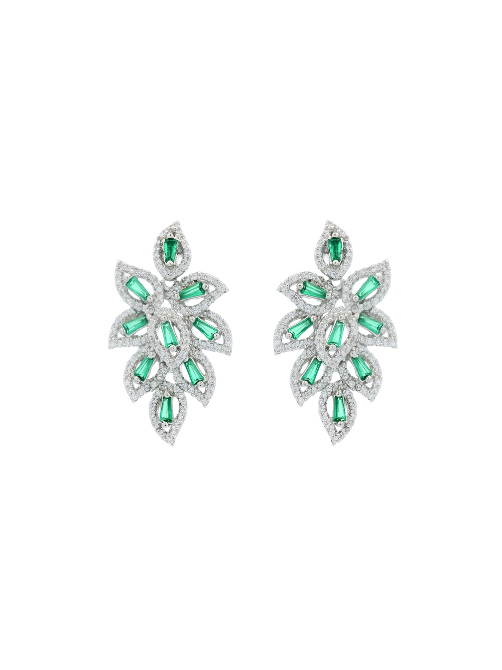 Par Arete Mini Petalos Con Baguettes