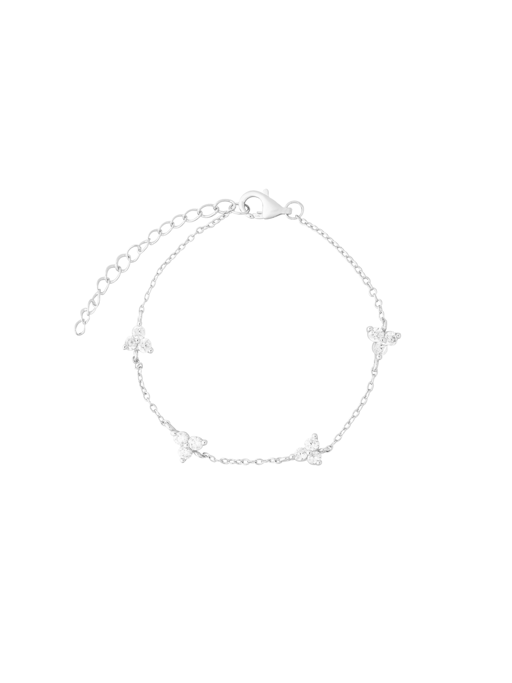 Pulsera Con Cuatro Treboles Zirconias