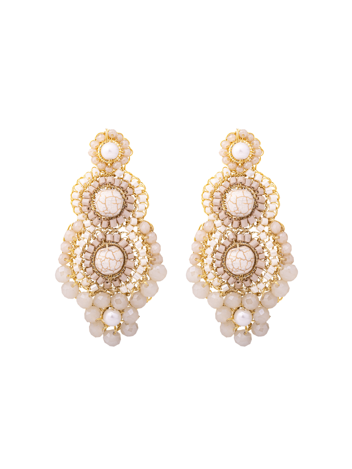 Par Arete Flor Con Triple Circulo