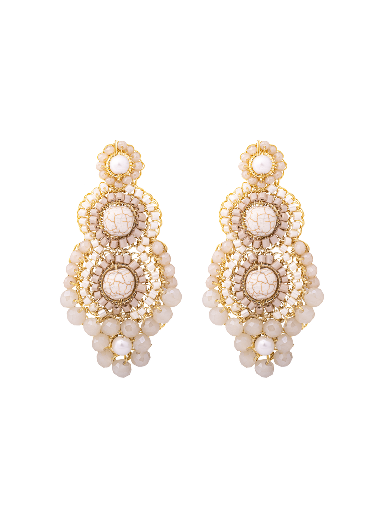 Par Arete Flor Con Triple Circulo