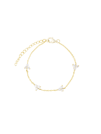 Pulsera Con Cuatro Treboles Zirconias