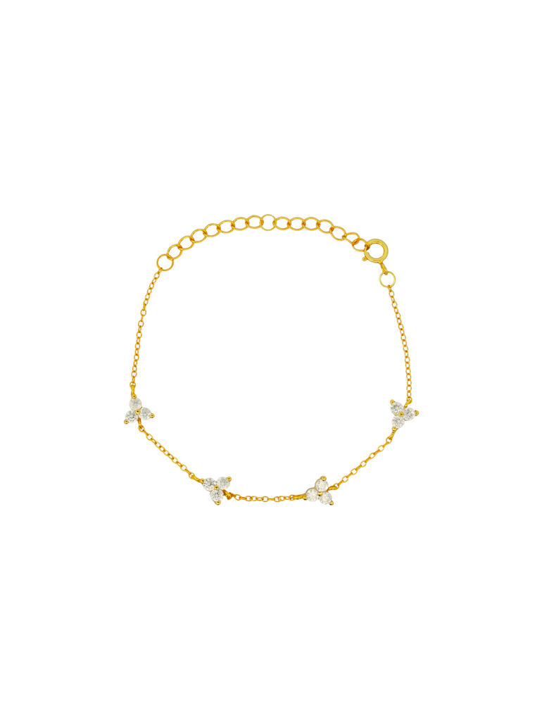 Pulsera Con Cuatro Treboles Zirconias