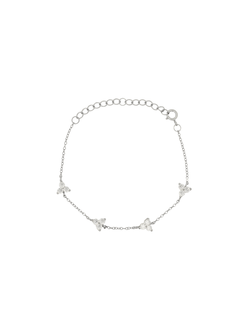 Pulsera Con Cuatro Treboles Zirconias