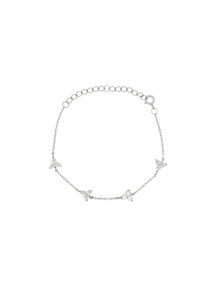 Pulsera Con Cuatro Treboles Zirconias