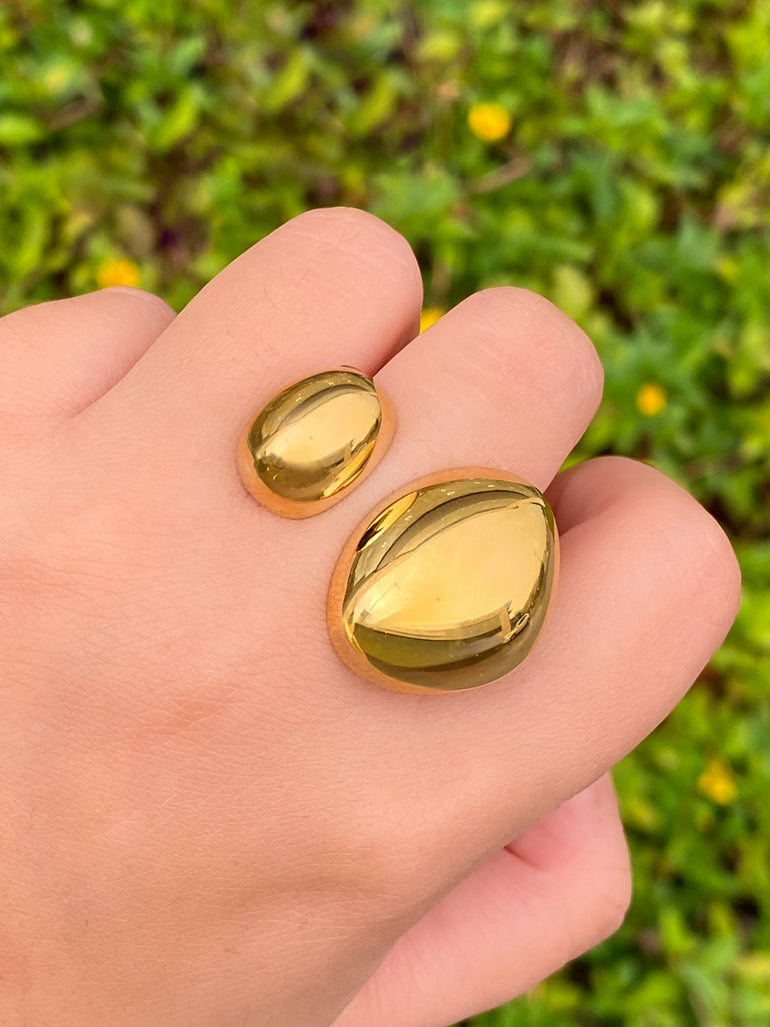 Anillo Abierto Doble Ovalo Chunky