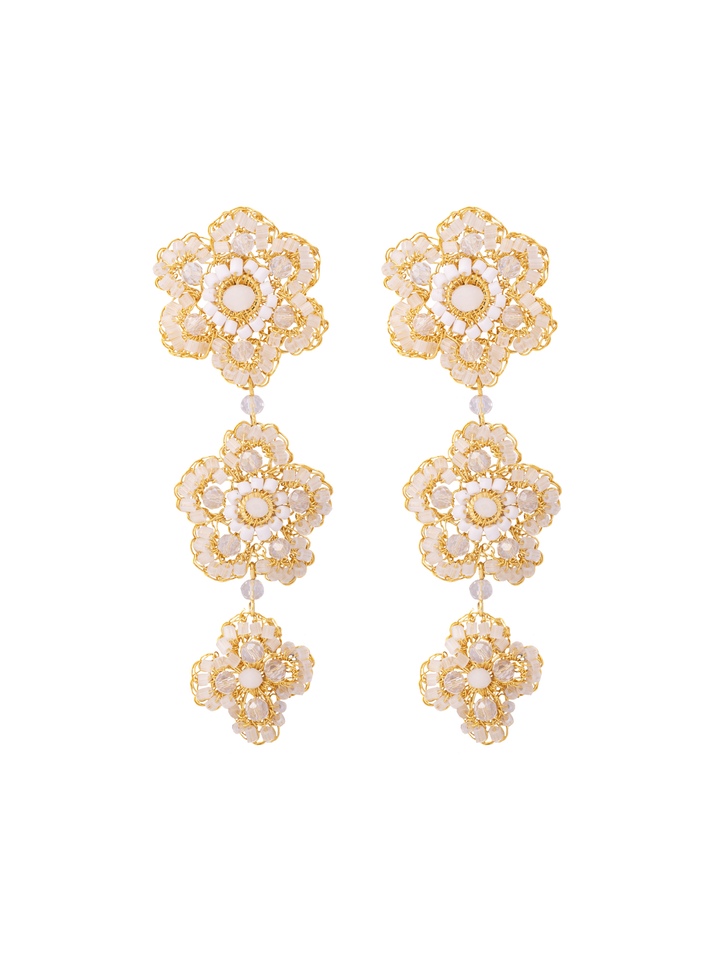 Par Arete Largo Triple Flor