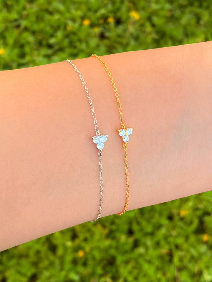 Pulsera Con Trebol Tres Zirconias