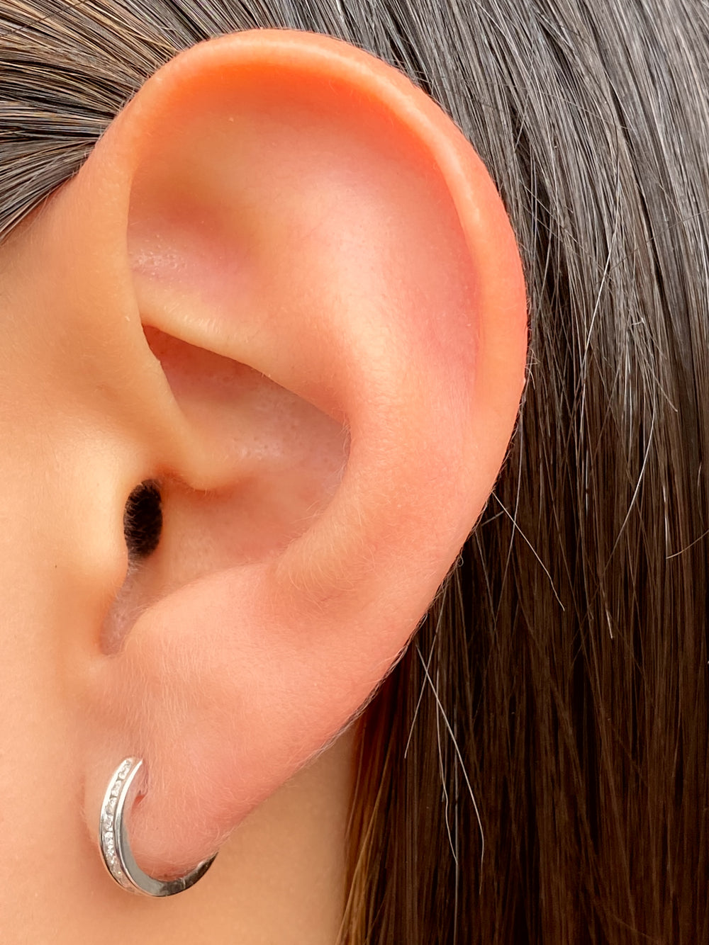 Par Arracada Round Diamante 0.15 Ct