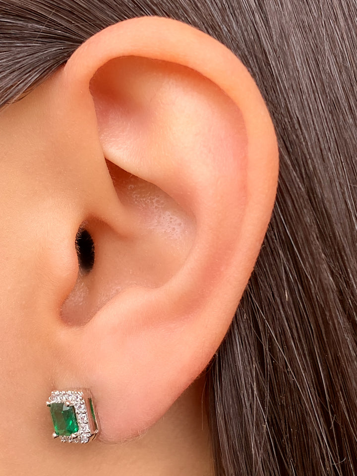 Par Arete Cuadrado Con Zirconias