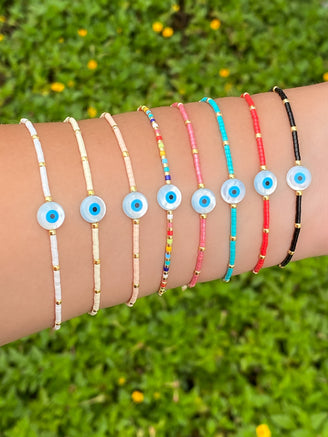 Pulsera Chaquiras Con Ojo Turco