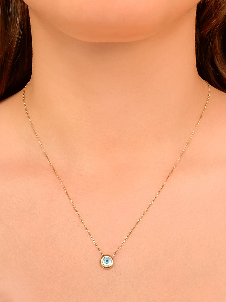 Collar Con Ojo Oro 14k