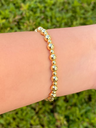 Pulsera Bolitas Doradas Intercaladas
