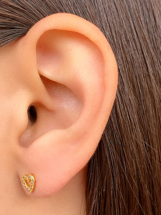 Par Arete Mini Corazon Zirconia