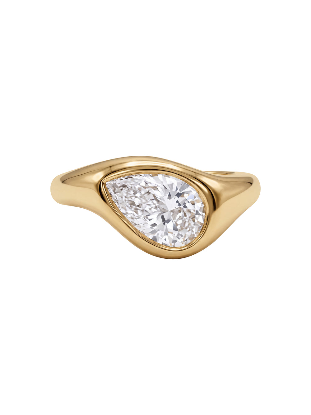 Anillo Grueso Corte Pera 1 Ct Diamante Lab Grown