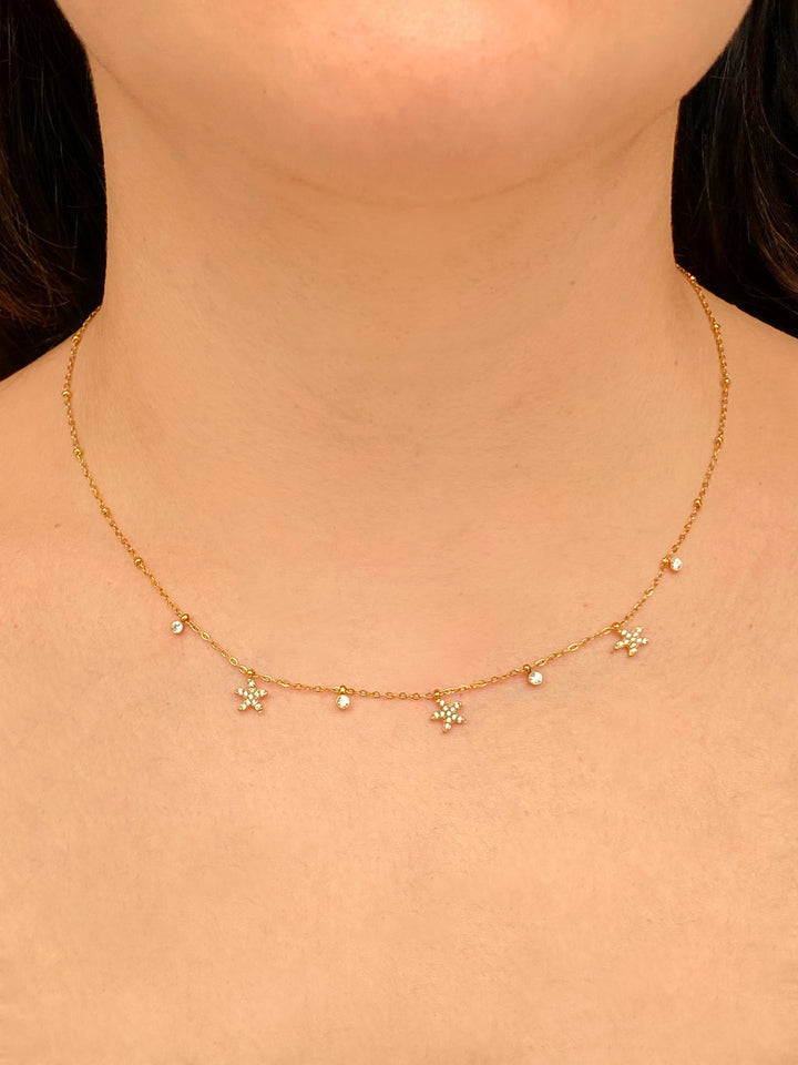 Collar Dijes Estrella De Mar Y Zirconias