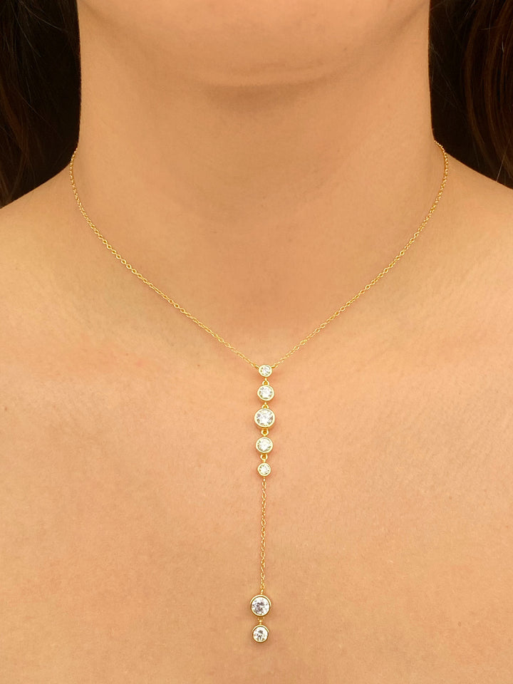 Collar Tira Zirconias Con Bisel