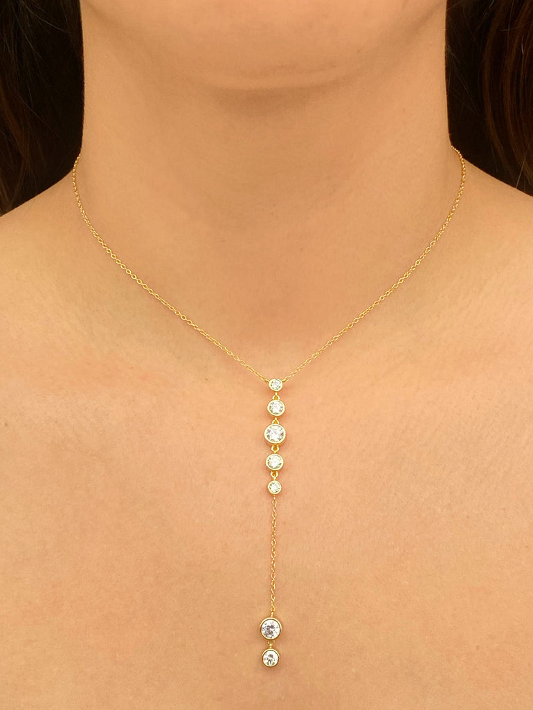 Collar Tira Zirconias Con Bisel