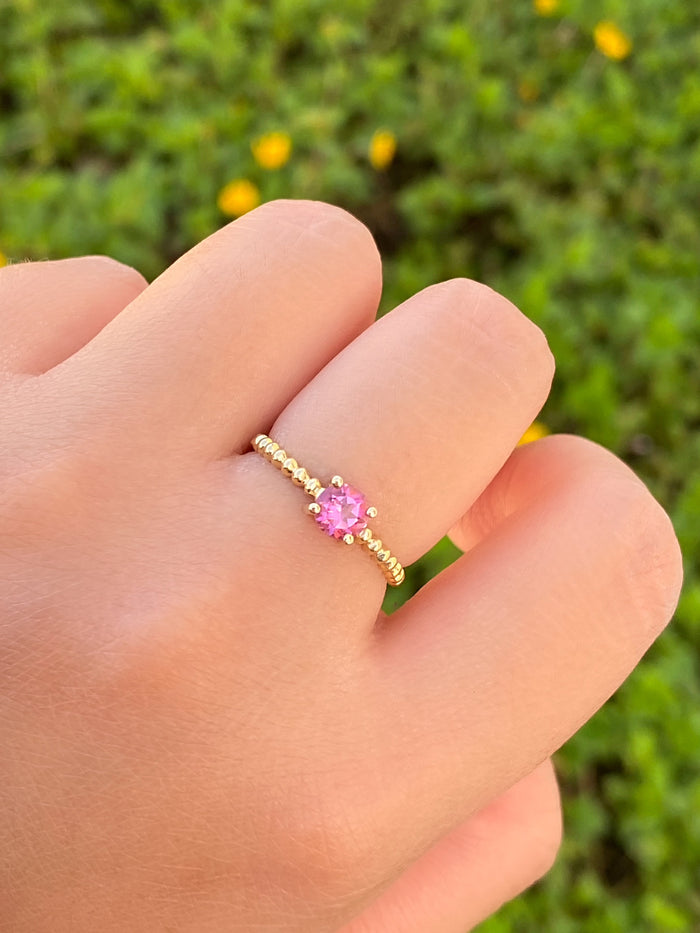 Anillo Topacio Rosa Oro 10K