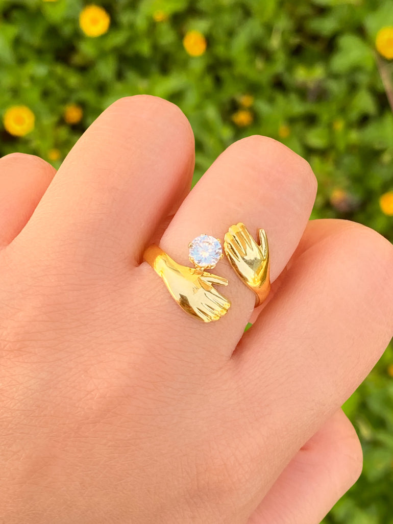 Anillo Abrazo Con Zirconia