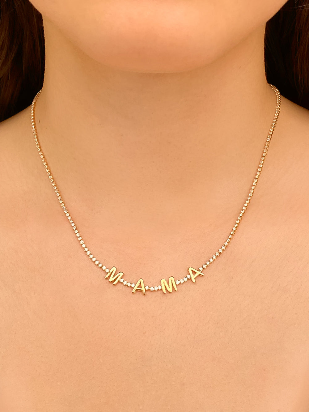 Collar Zirconias Mama Dorado