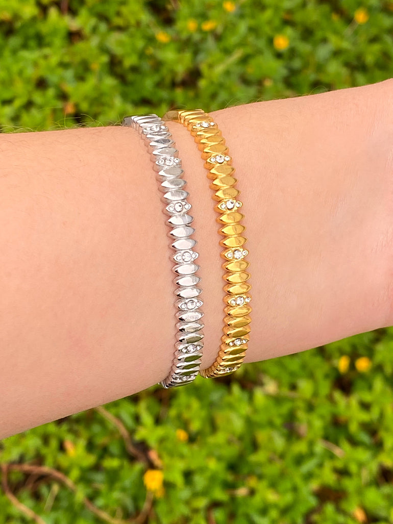 Brazalete Ovalos Con Zirconias 6 mm