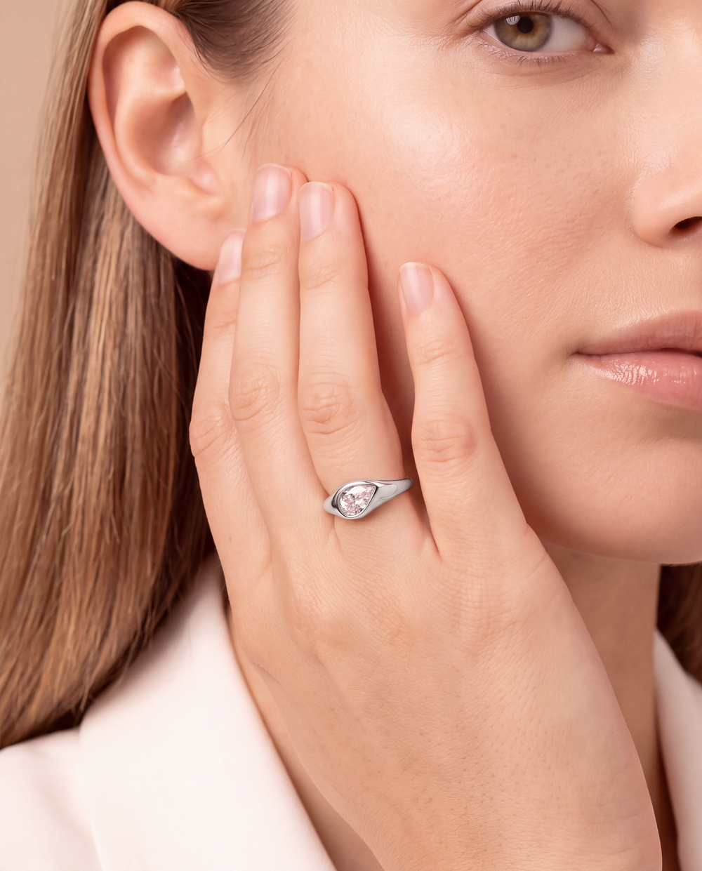 Anillo Grueso Zirconia Pera