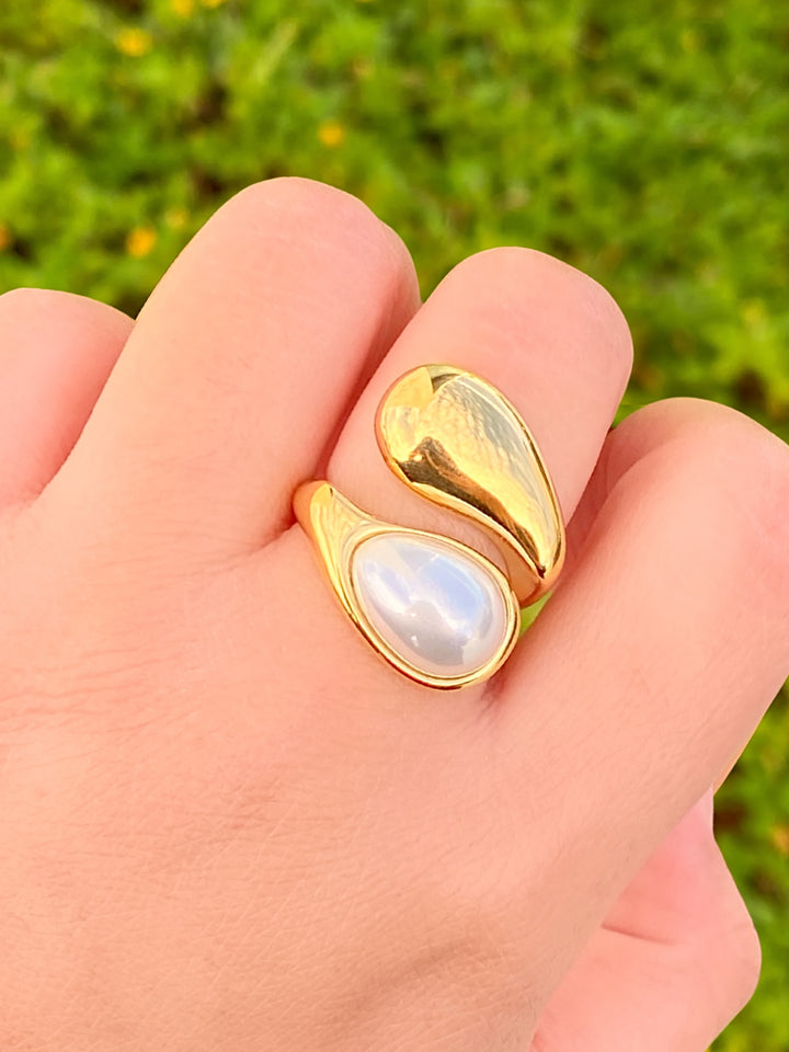 Anillo Doble Gota Chunky