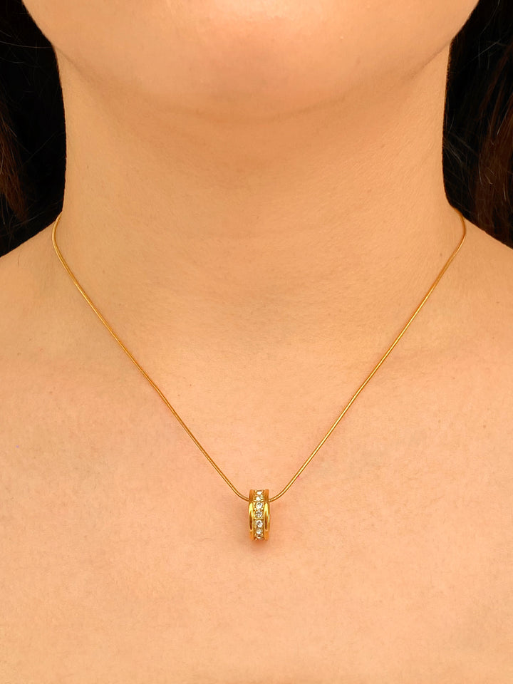 Collar Con Dije Cilindro Zirconia
