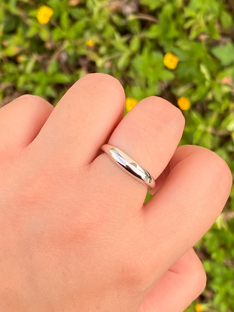 Anillo Grueso Ondulado Plateado
