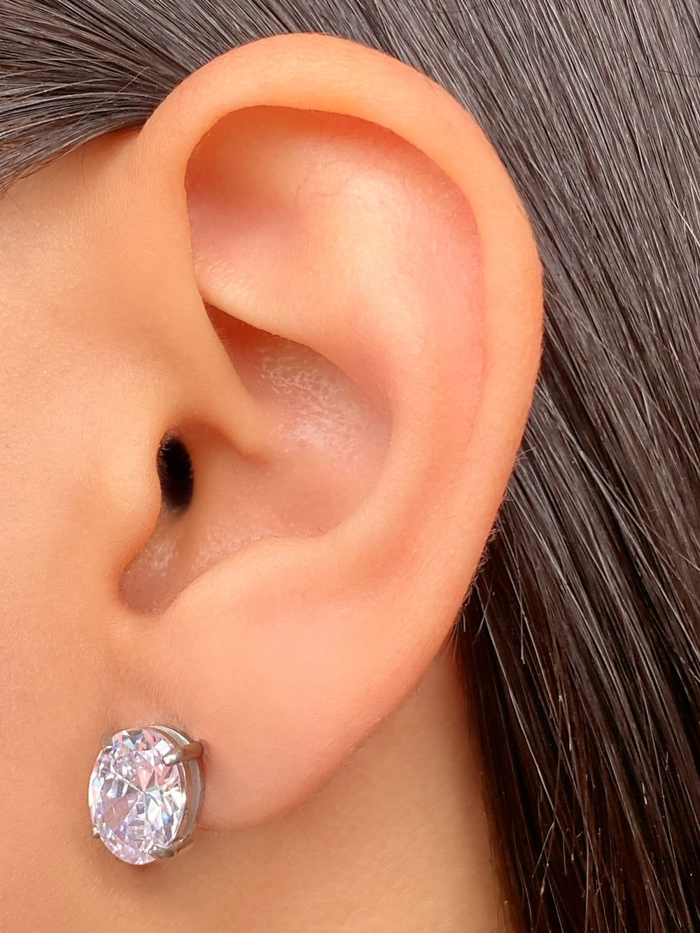 Par Arete Zirconia Ovalada 9 mm