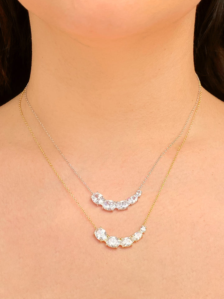 Collar Dije Linea Zirconias Ovaladas