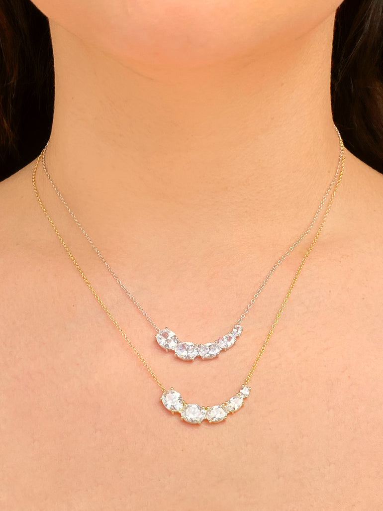 Collar Dije Linea Zirconias Ovaladas